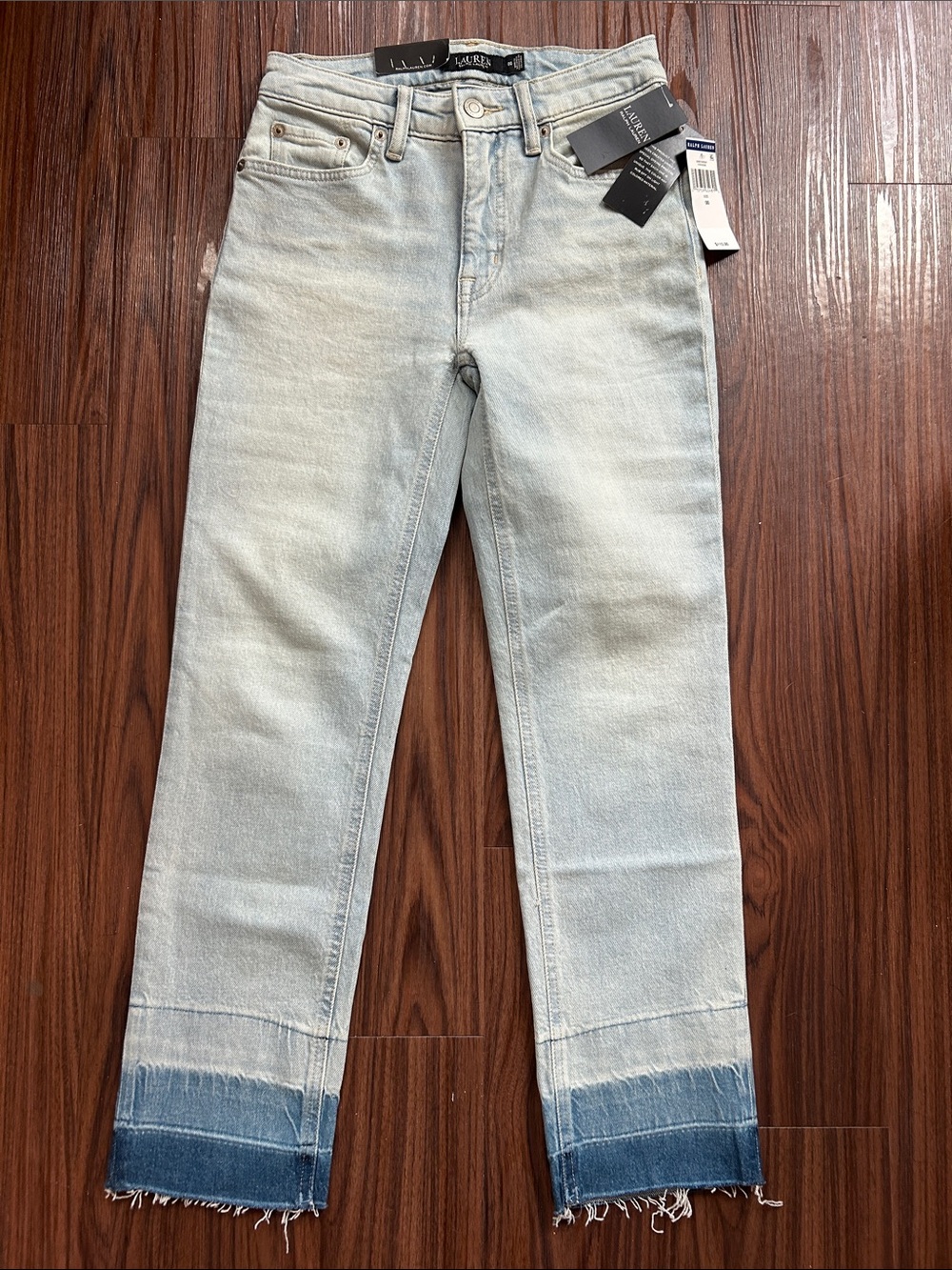 Ralph Lauren Light Blue Dip-Dye Hem Straight Jeans
